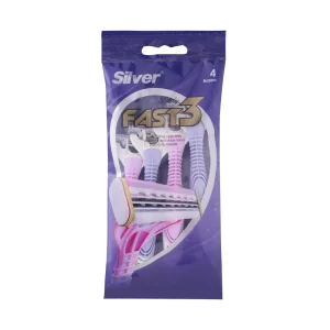 تیغ چند بار مصرف 3 لبه فست3 زنانه (پک 4 عددی)