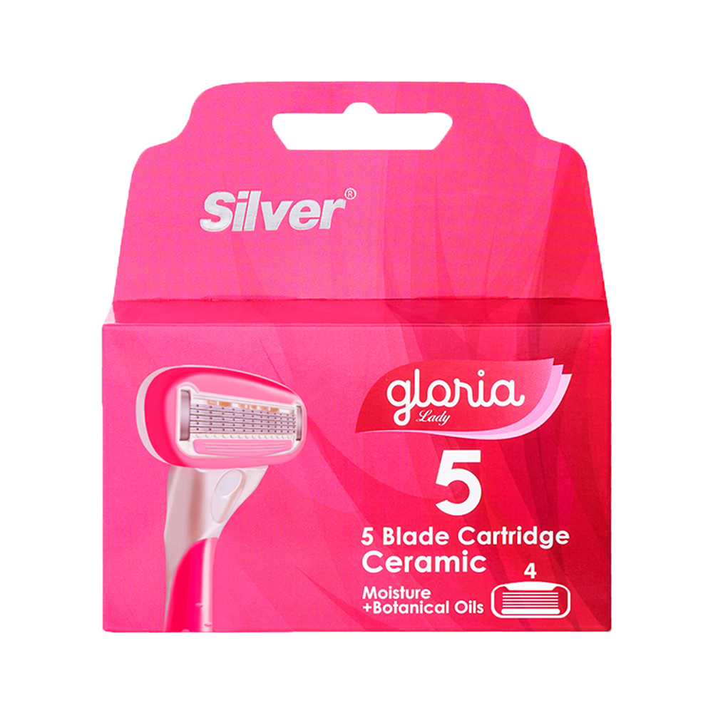 تیغ یدک سیستم 5 لبه گلوریا زنانه (بسته 4 عددی)