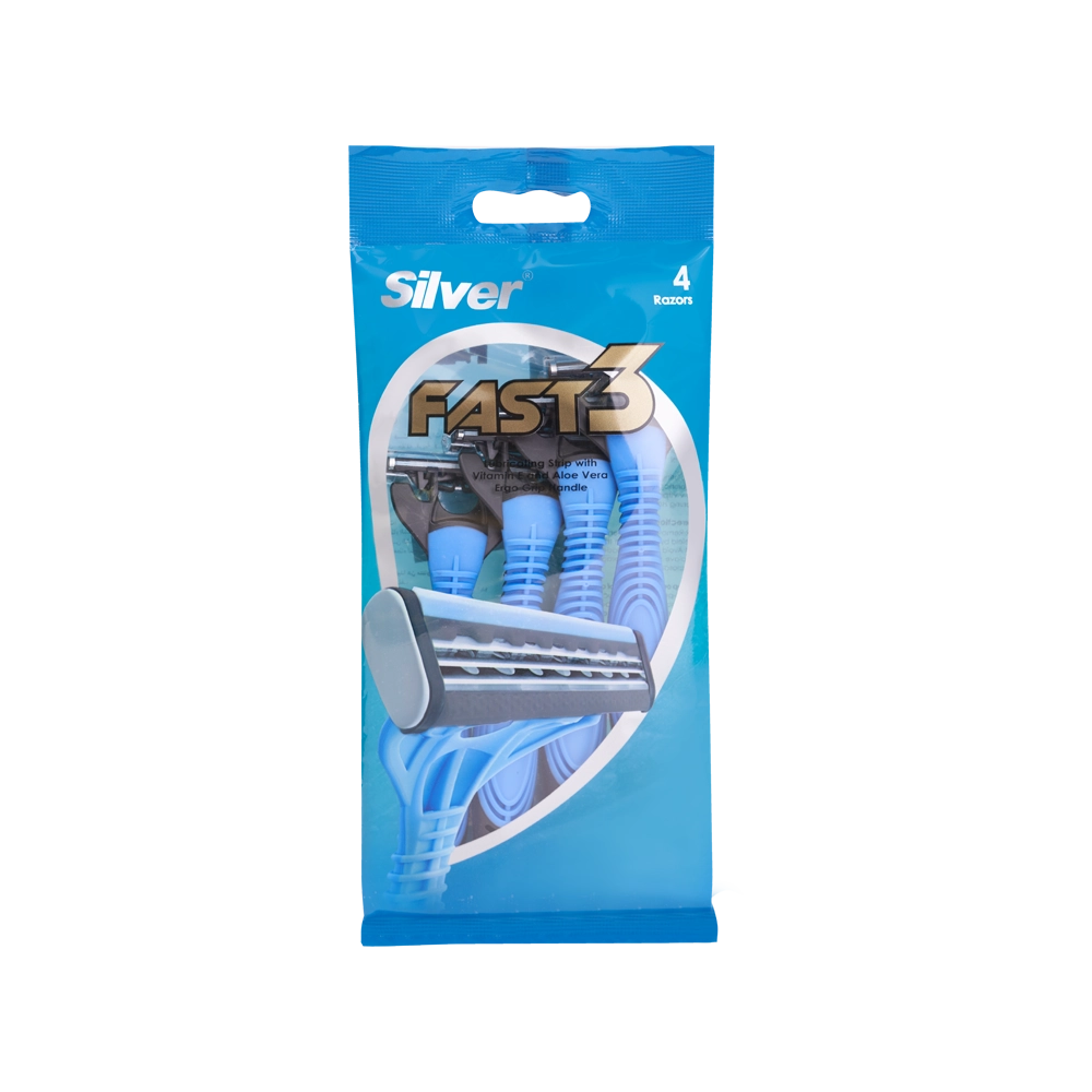 تیغ چند بار مصرف 3 لبه فست3 (پک 4 عددی)