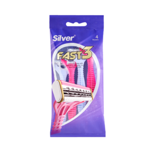 تیغ چند بار مصرف 3 لبه فست3 زنانه (پک 4 عددی)