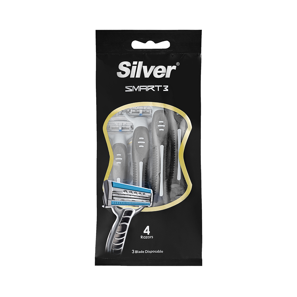 تیغ چند بار مصرف 3 لبه اسمارت3 (پک 4 عددی)